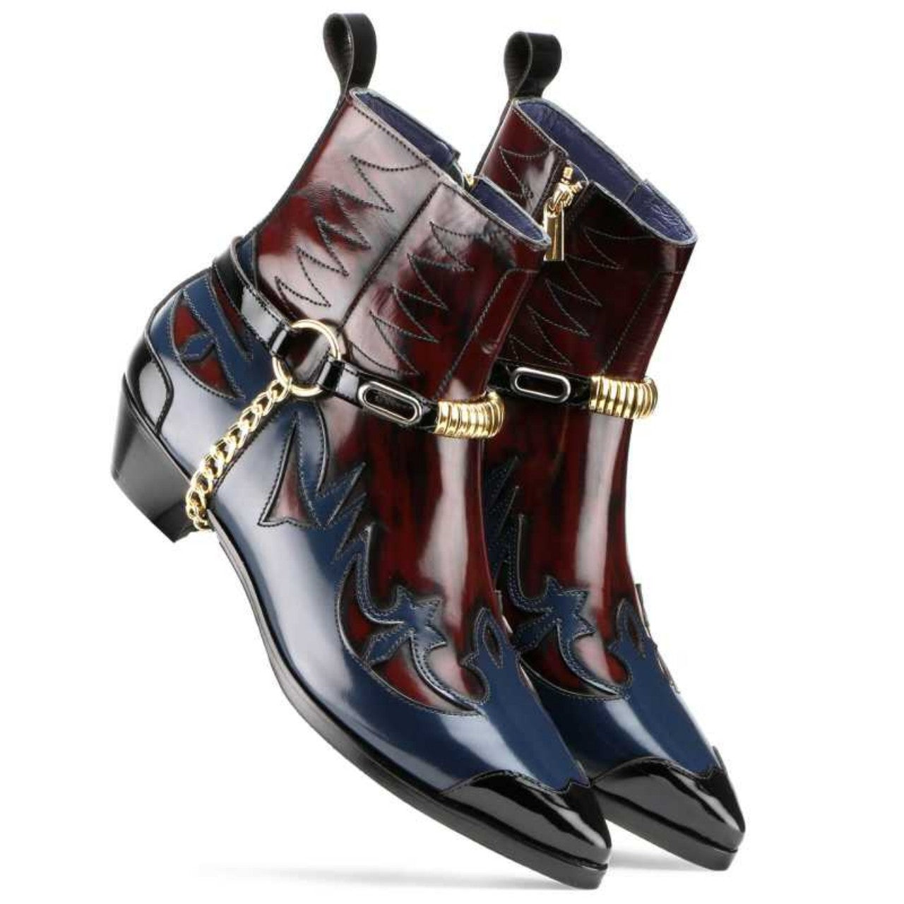 Handmade Cowboy Boots - Blue - 9.5