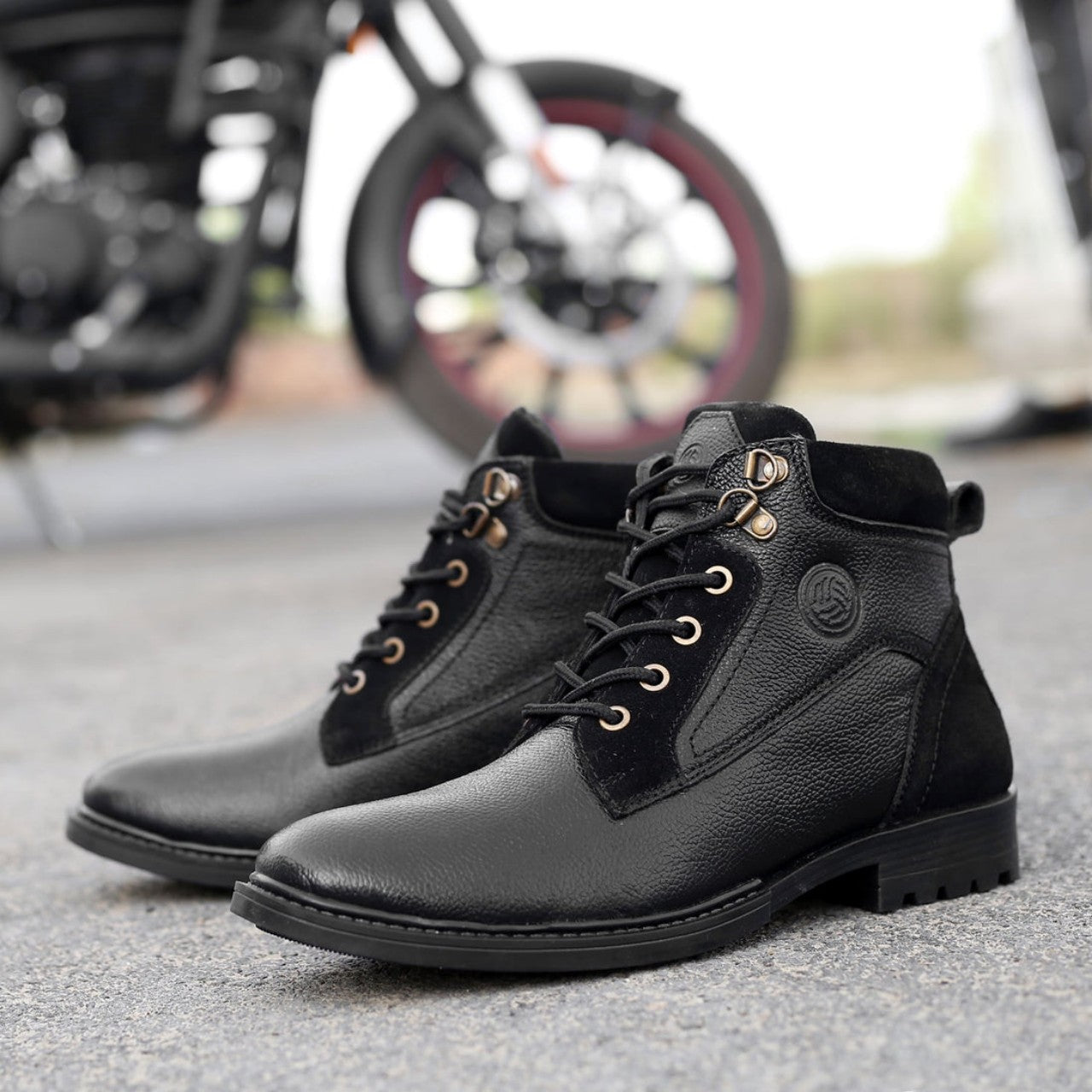 Handmade Classic Leather Boots for Bikers and Hikers