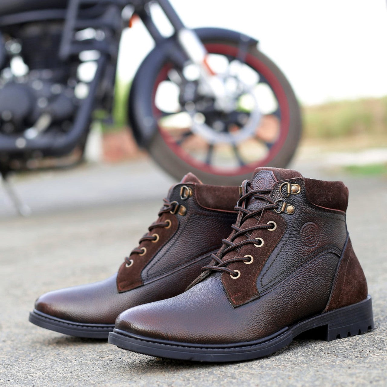 Handmade Classic Leather Boots for Bikers and Hikers