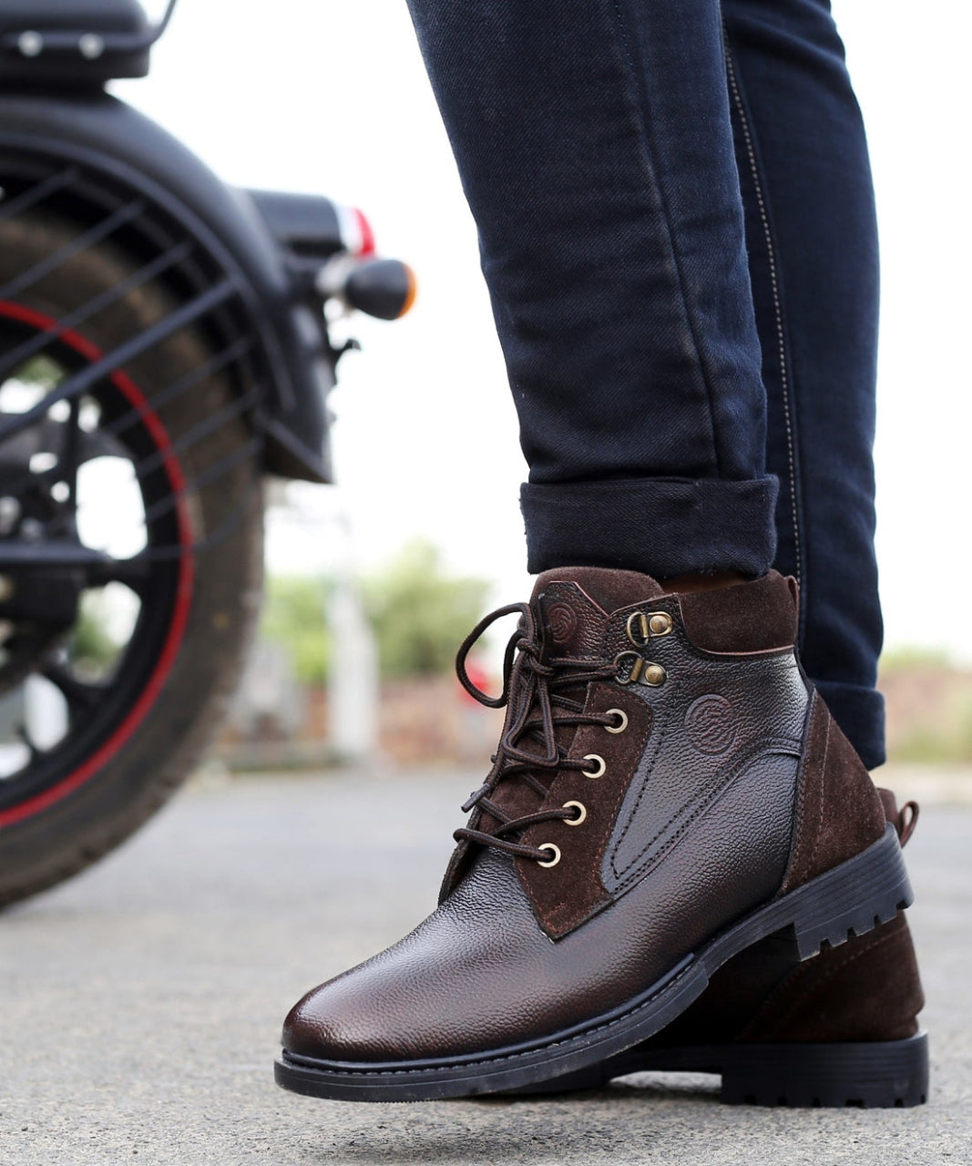Handmade Classic Leather Boots for Bikers and Hikers