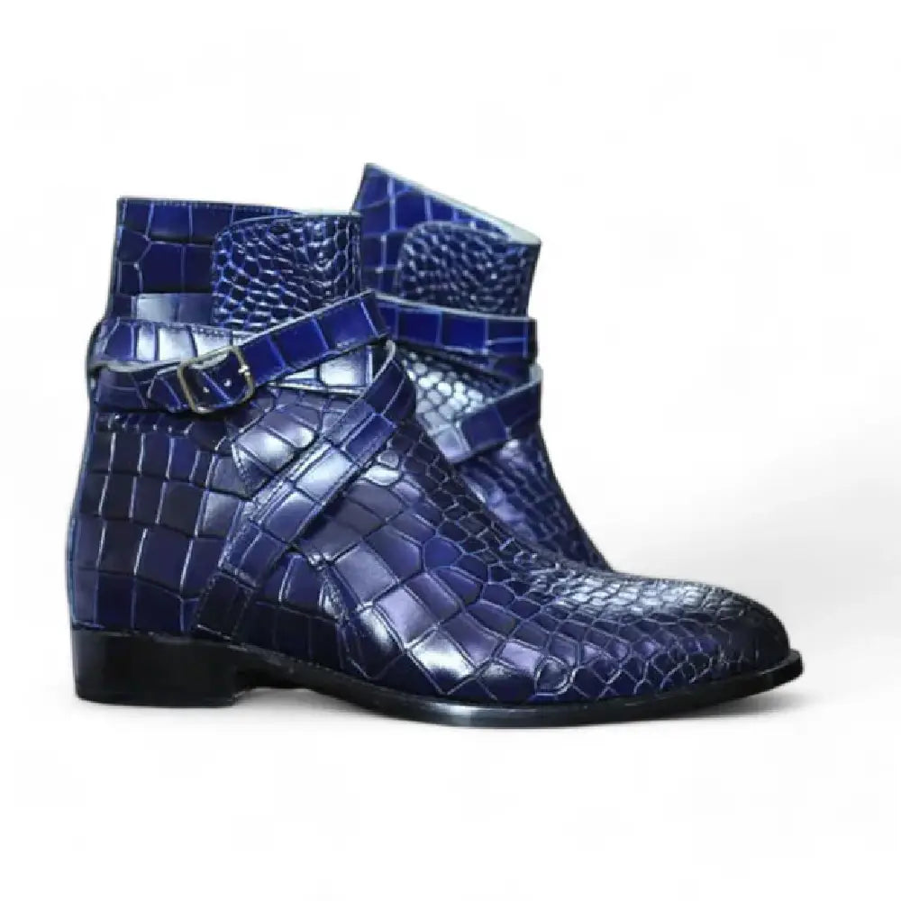 Handmade Blue Alligator Jodhpurs Boot