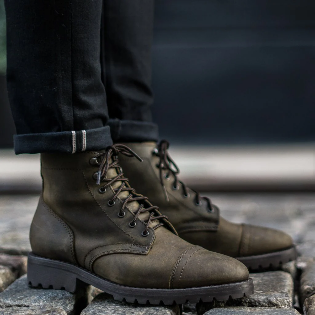 RUGGED MATTE OLIVE WELT BOOTS | - 9.5