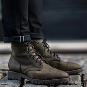 RUGGED MATTE OLIVE WELT BOOTS | - 9.5