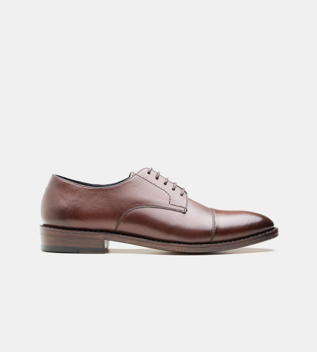 Handmade Brown Captoe Derby Shoe