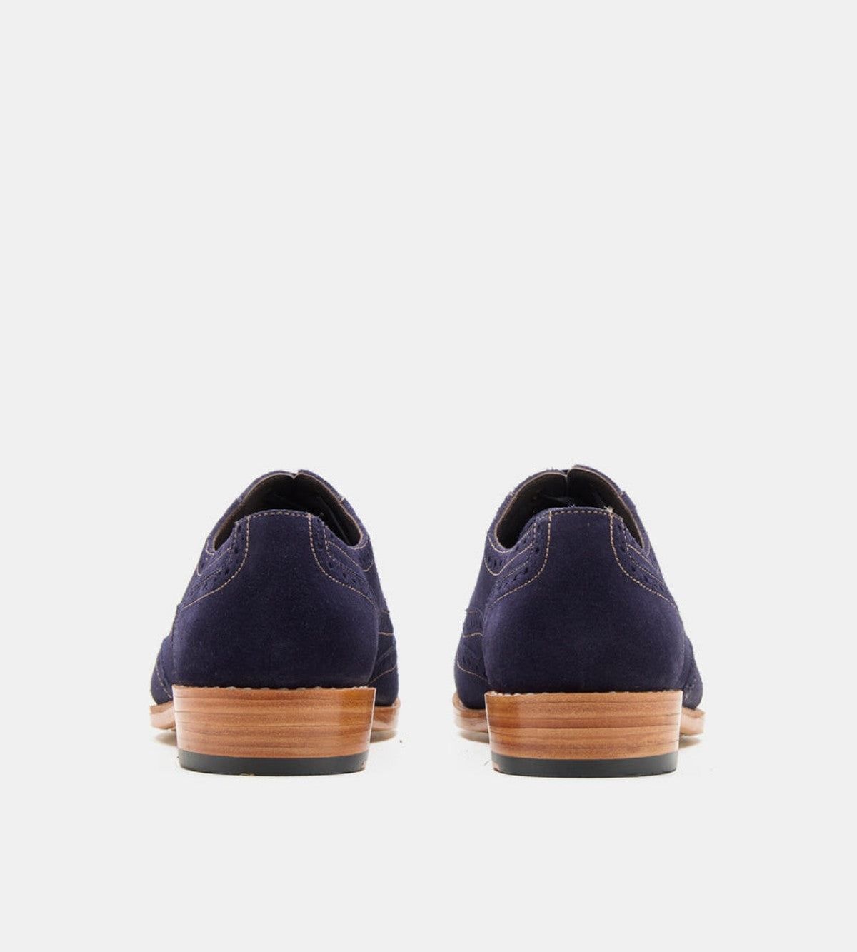 Handmade Navy Suede Wingtip Oxford