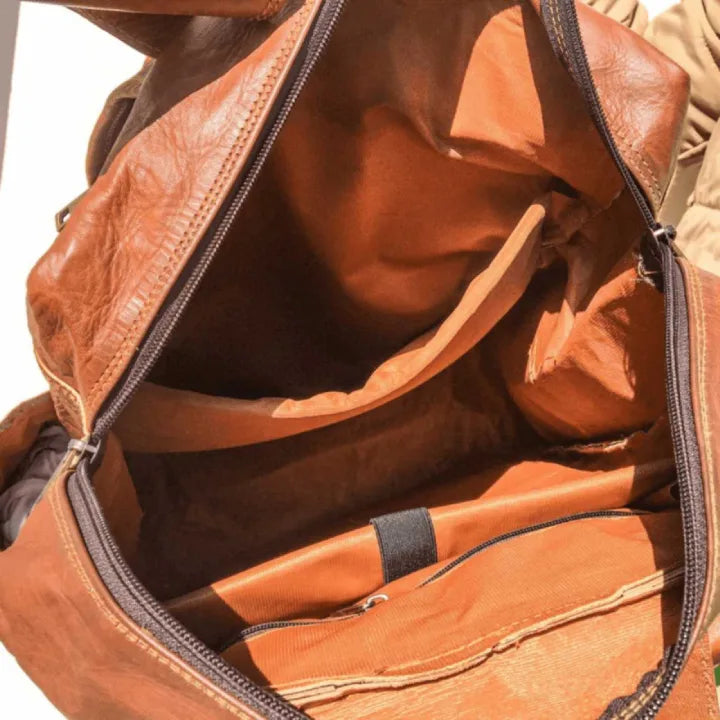Kalite Leather Seven Pocket Goat Leather Backpack