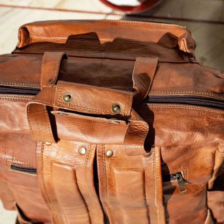 Kalite Leather Seven Pocket Goat Leather Backpack