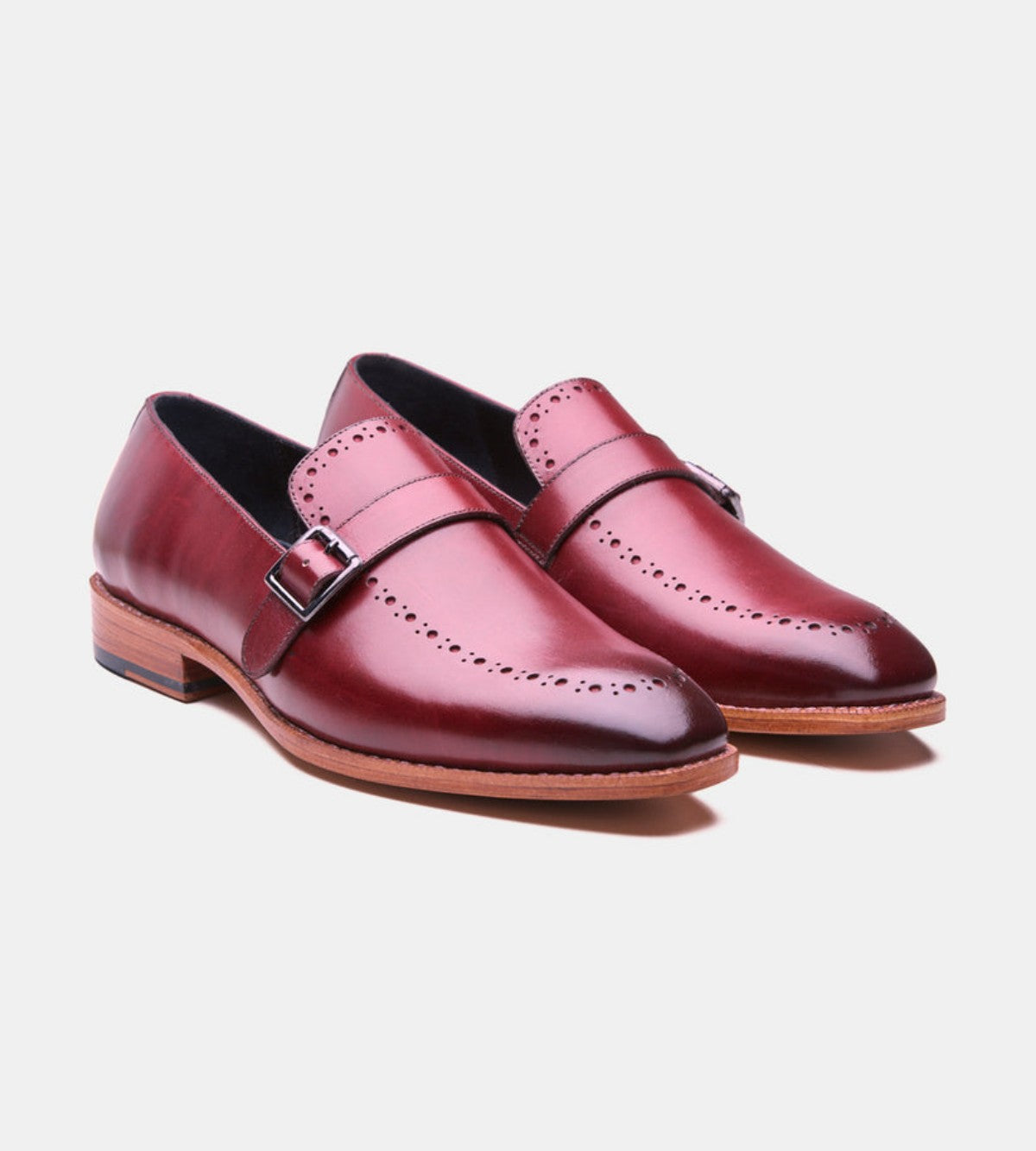 Handmade Burgundy Strap Loafer - 9.5