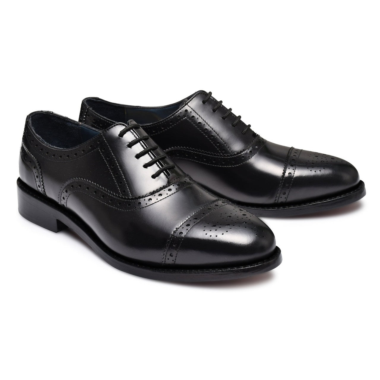Pure Handmade Black Leather Lace up Brogue Shoes for Men’s
