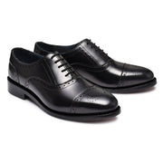 Pure Handmade Black Leather Lace up Brogue Shoes for Men’s