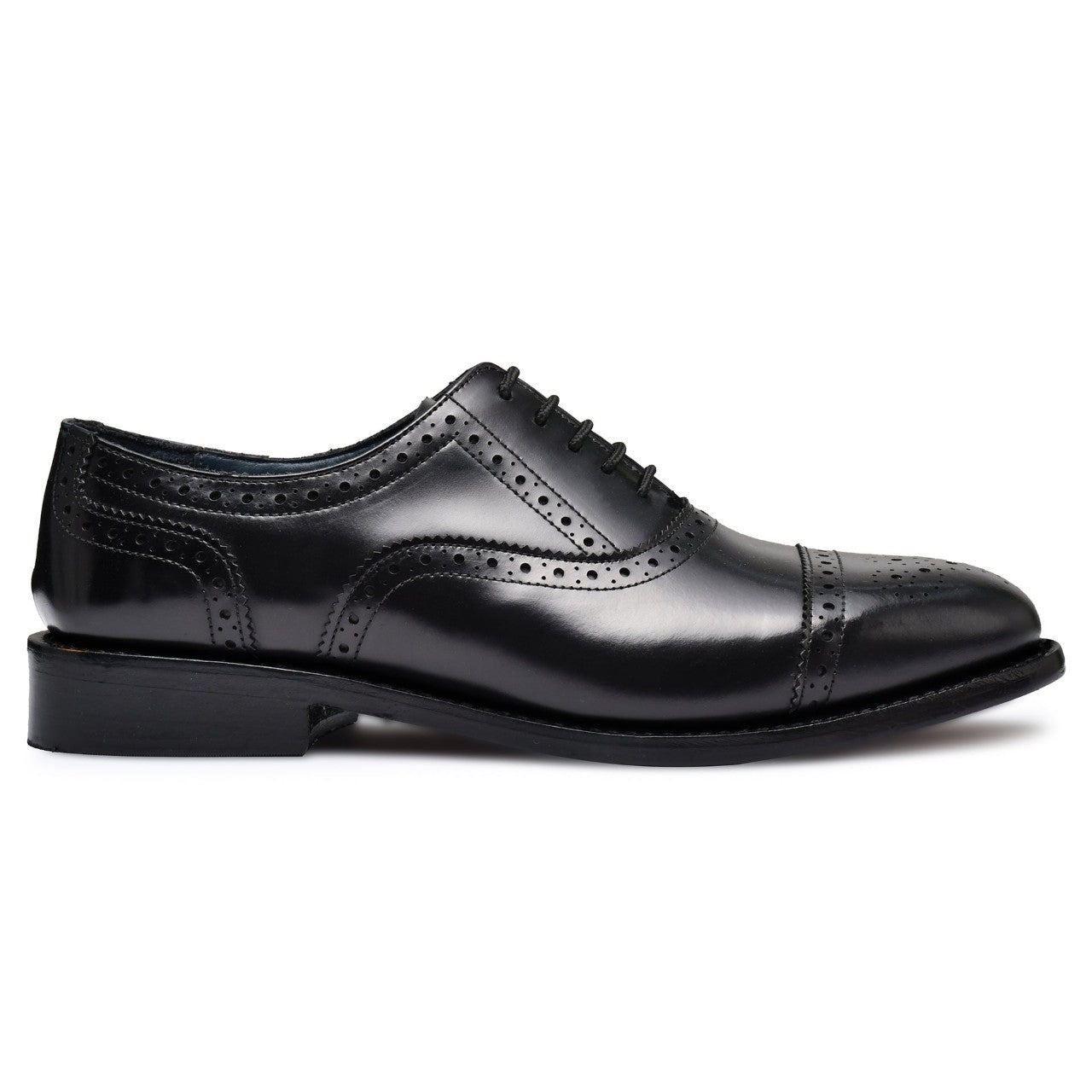 Pure Handmade Black Leather Lace up Brogue Shoes for Men’s
