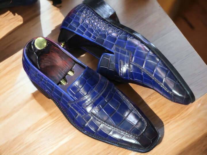 Handmade Alligator Slip-on Loafer Shoe