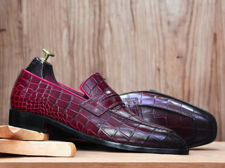 Handmade Alligator Slip-on Loafer Shoe