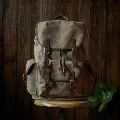 Vintage Bergan Canvas Backpack (Faded Olive)
