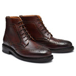 Handmade Brown Brogue Boots for mens