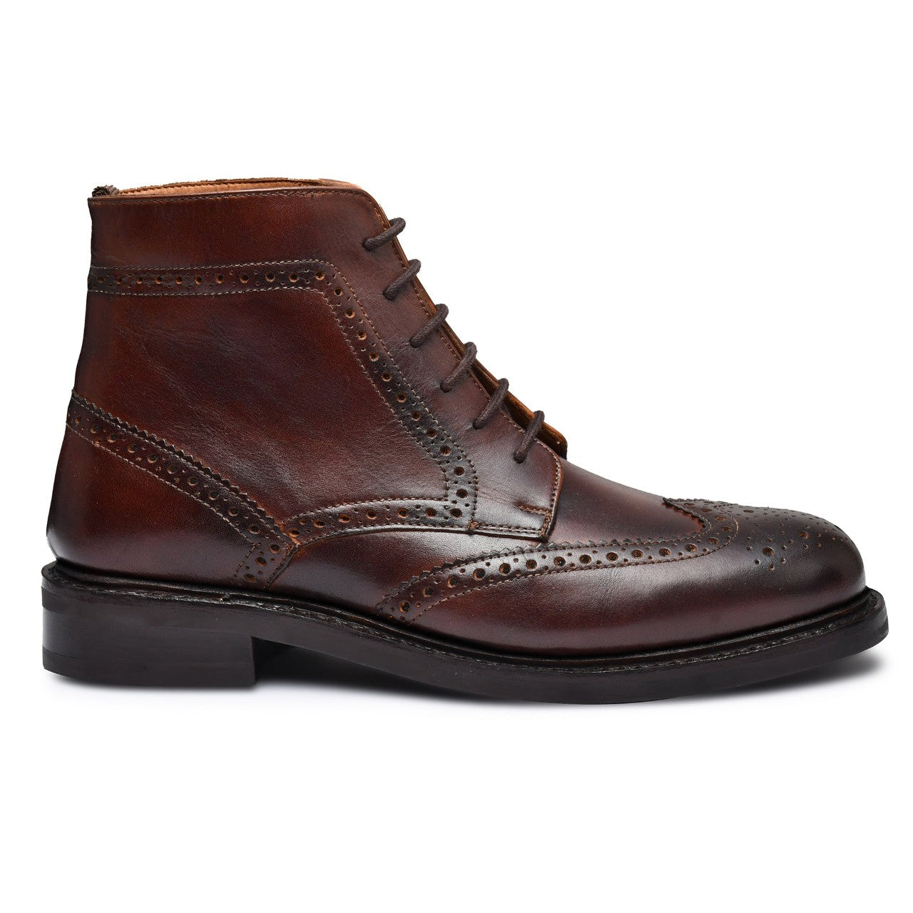 Handmade Brown Brogue Boots for mens