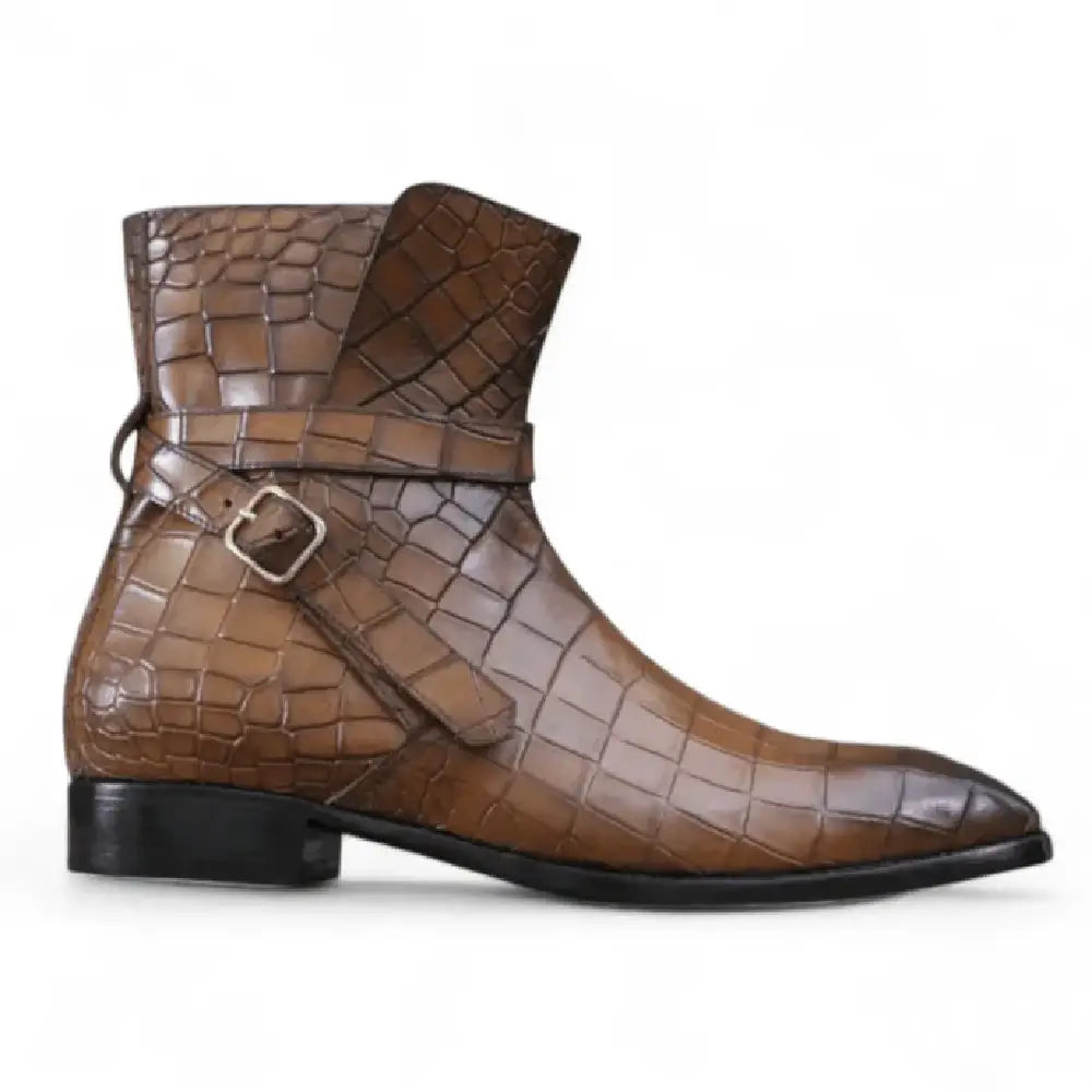 Handmade Men Green Suede Jodhpur's Leather Boots, Buckle Strap Jodhpur Boots