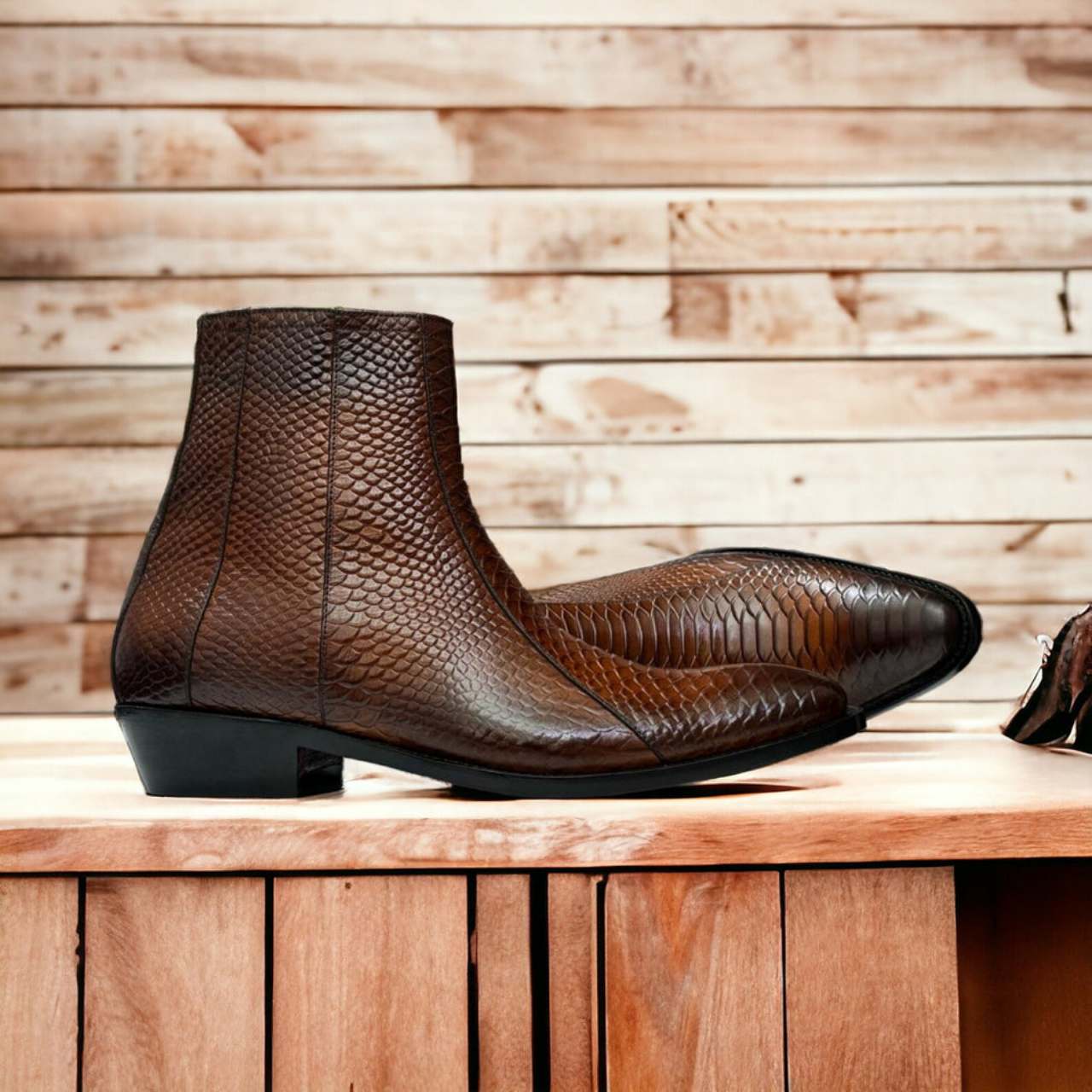 Premium Python Ankle Boots | Exotic & Stylish Footwear