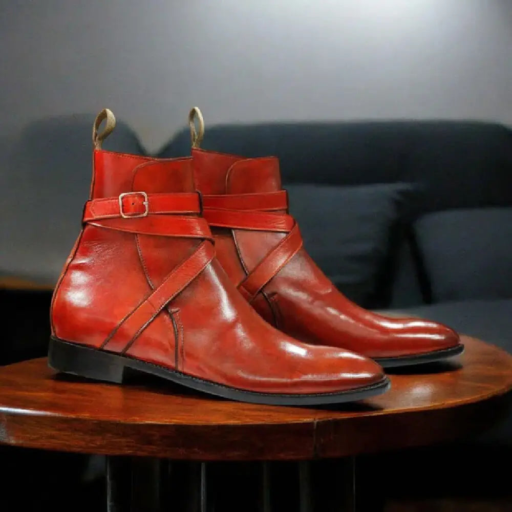 Handmade Men Green Jodhpur's Leather Boots
