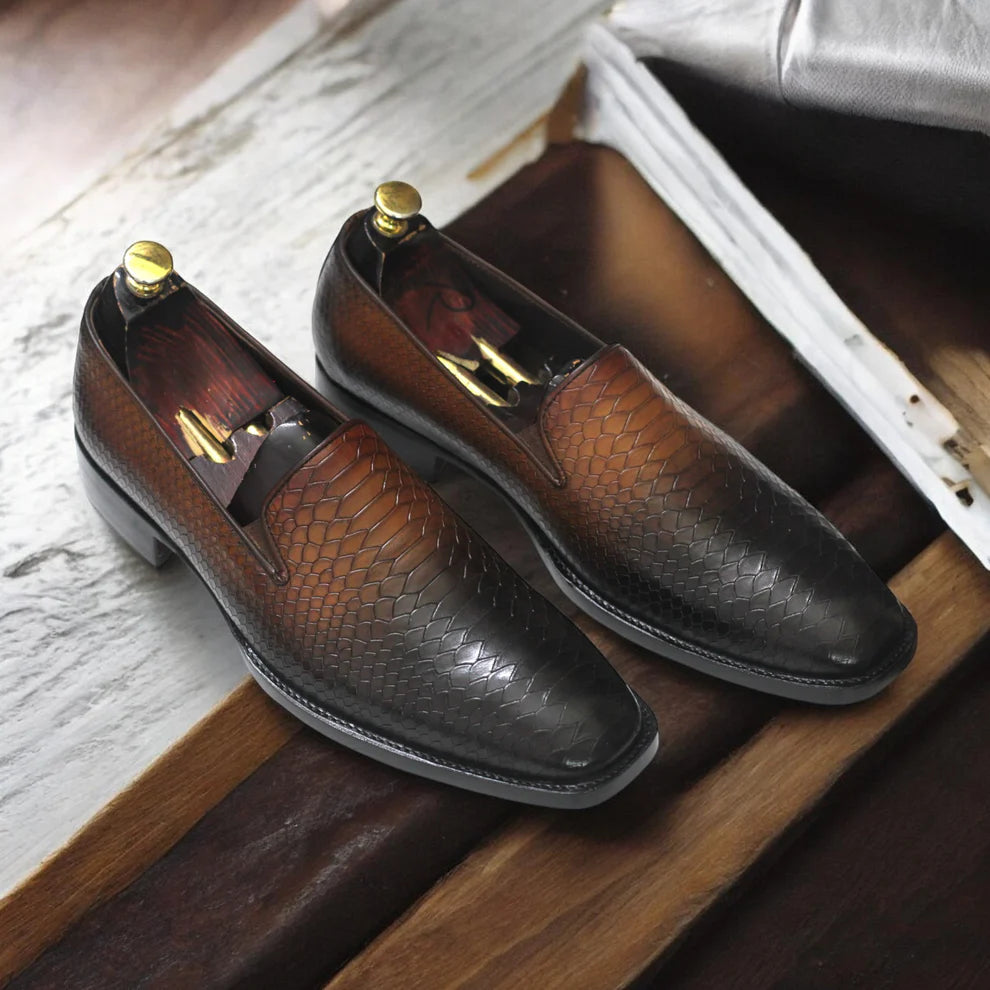 Handmade Python Slip-On Loafers | Luxury Leather Loafer Shoes for Men