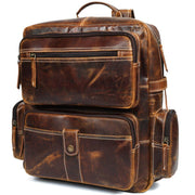 4S2M Durable Leather Backpack with Padded Laptop Sleeve and Ample Storage