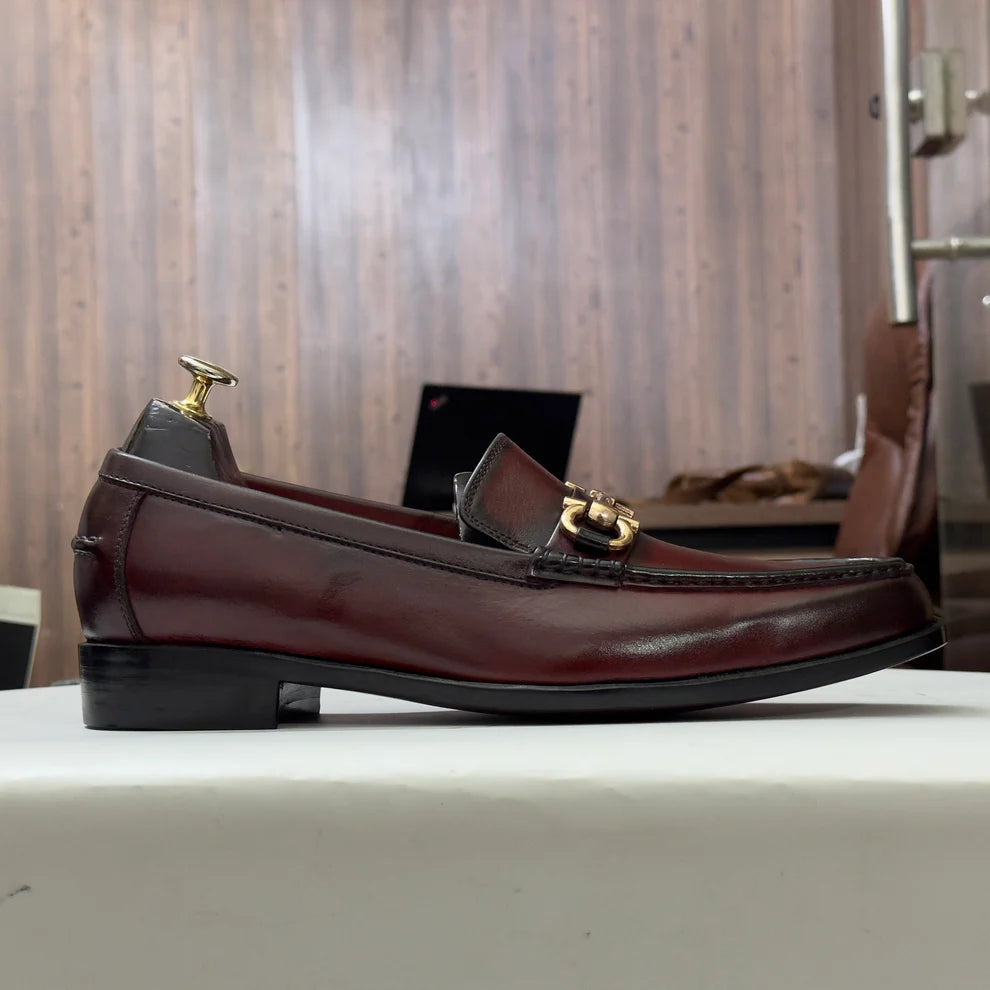 Handmade Men Brown Penny Loafers, Brown Loafers Dress Shoes