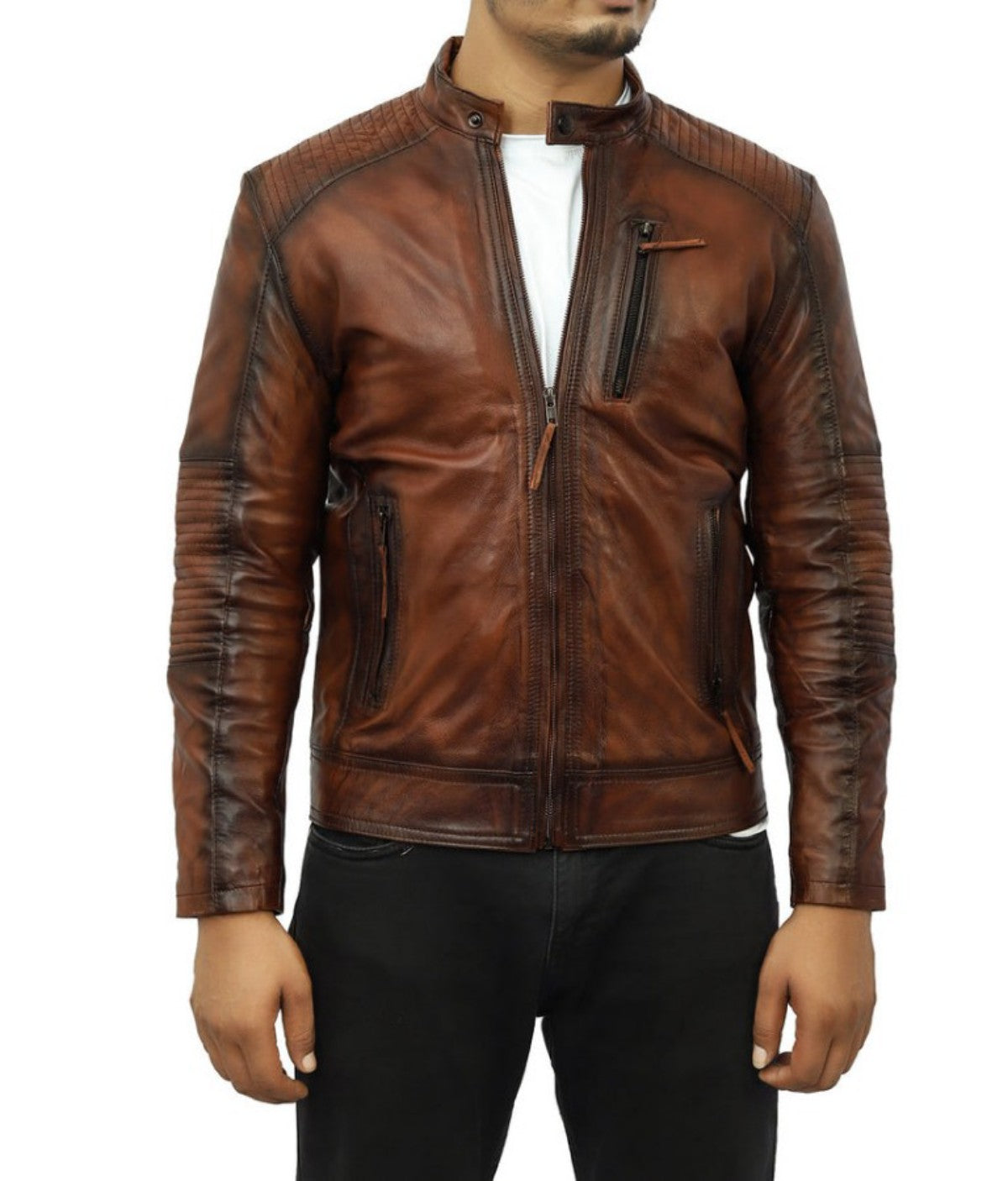 Numero Leather Biker Jacket - XXL