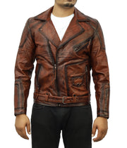 Cuban Leather Biker Jacket - XXL