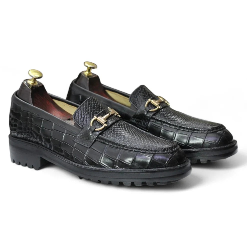 Men's Black Alligator Loafer