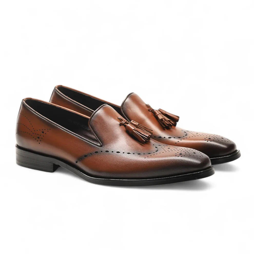Brown Brogue Tassel Loafers