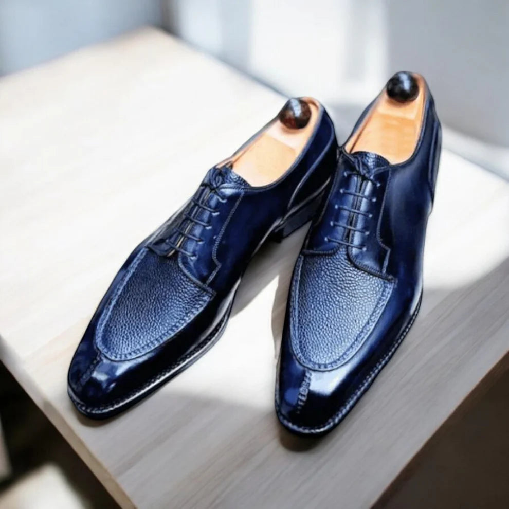Handmade Men Navy Blue Split Toe shoes, Best Leather Shoes for Men