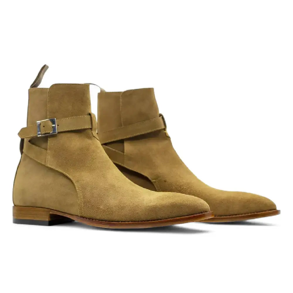 Men's Suede Jodhpurs Buckle Boots | Handmade Posh Footwears