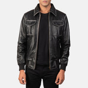 Aaron Leather Bomber Jacket - XXL