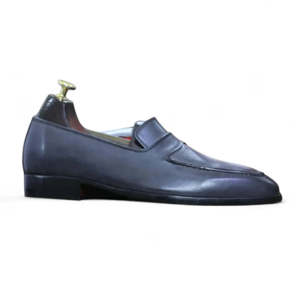 Men's Grey Moccasin Loafers Shoes