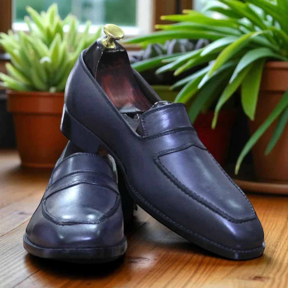 Men's Grey Moccasin Loafers Shoes