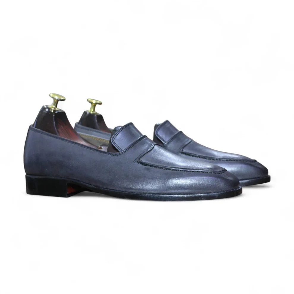 Men's Grey Moccasin Loafers Shoes