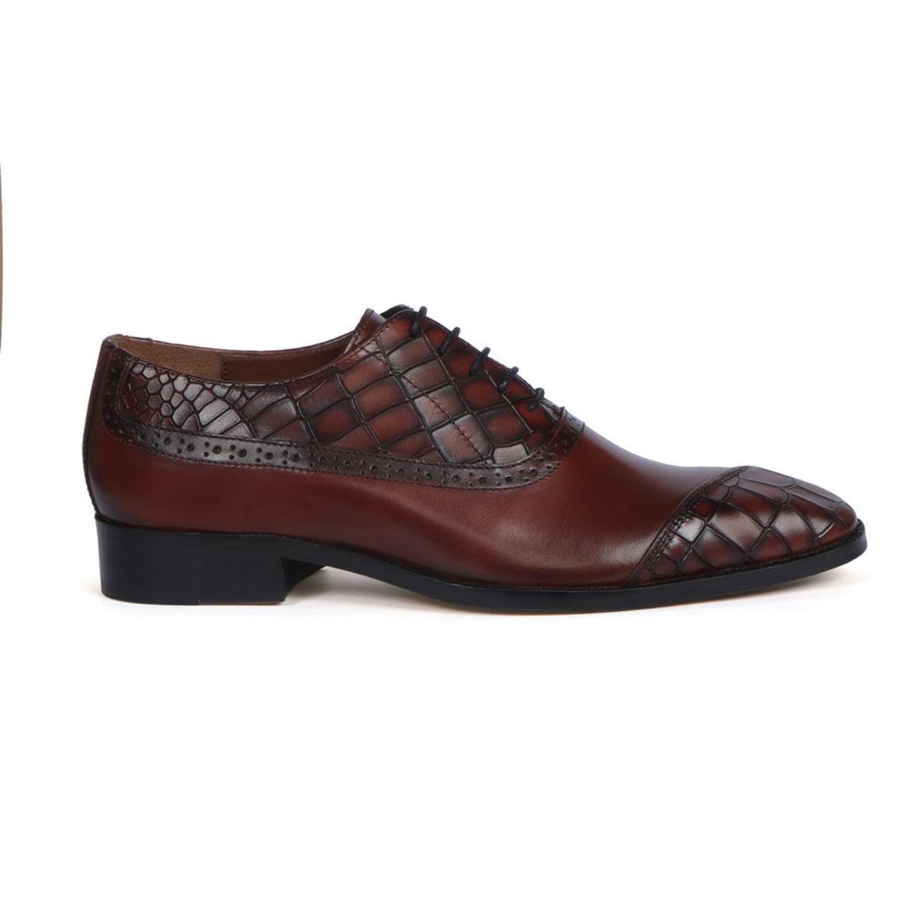Handmade CAP TOE DEEP CUT ESPRESSO LEATHER DOUBLE SHADE MEN'S FORMAL SHOP TOE DEEP CUT ESPRESSO LEATHER DOUBLE SHADE MEN'S FORMAL SHOES