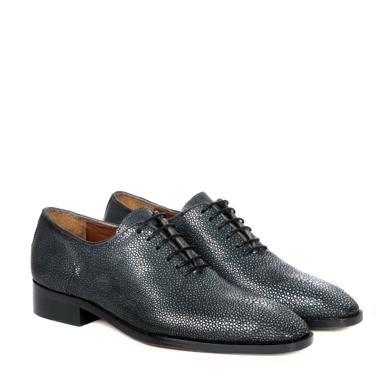HANDMADE OXFORDS LACE-UP FORMAL SHOES IN STINGRAY FISH LEATHER