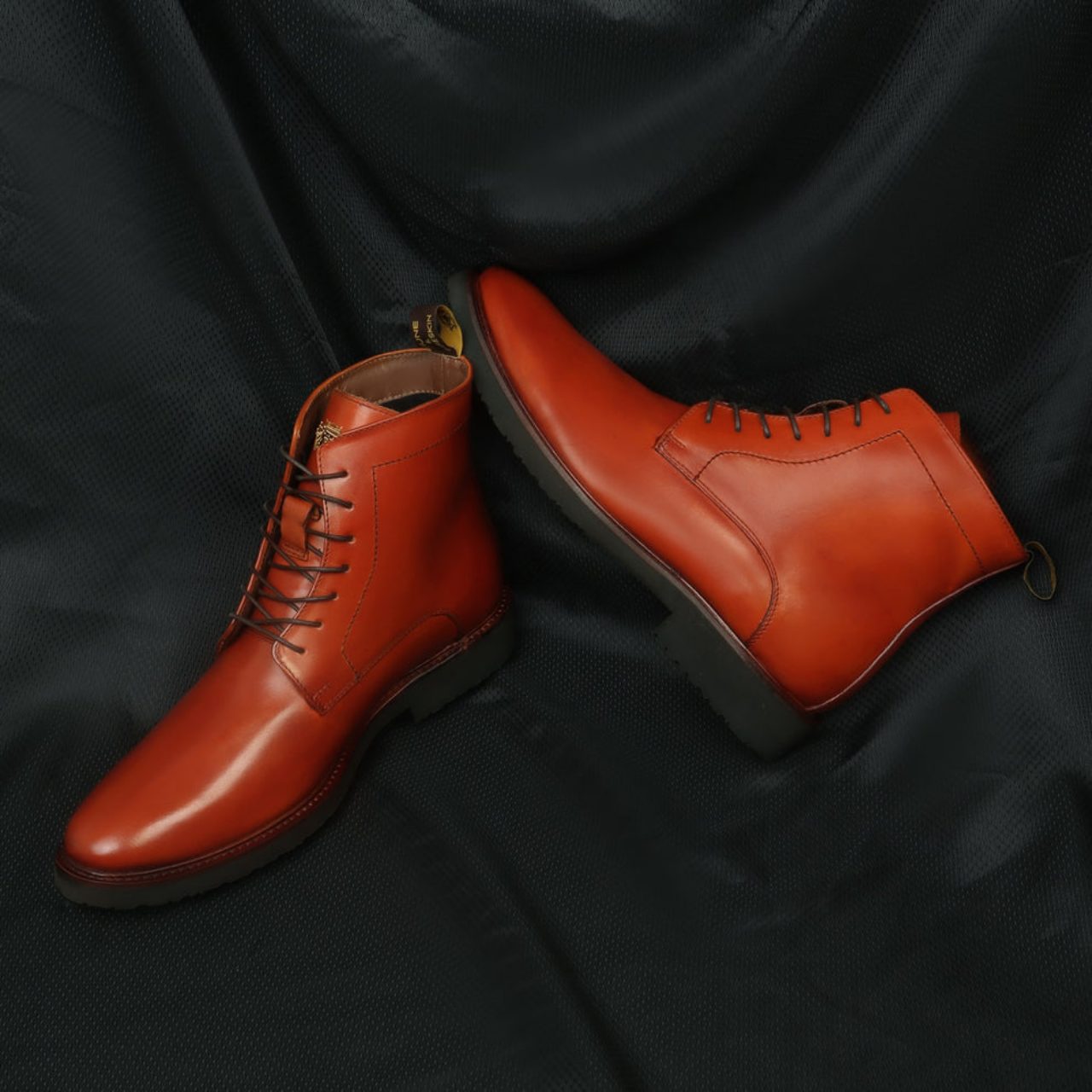 Handmade High Ankle Tan Leather Boots