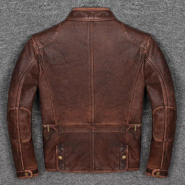 Sandes Brown Leather Jacke