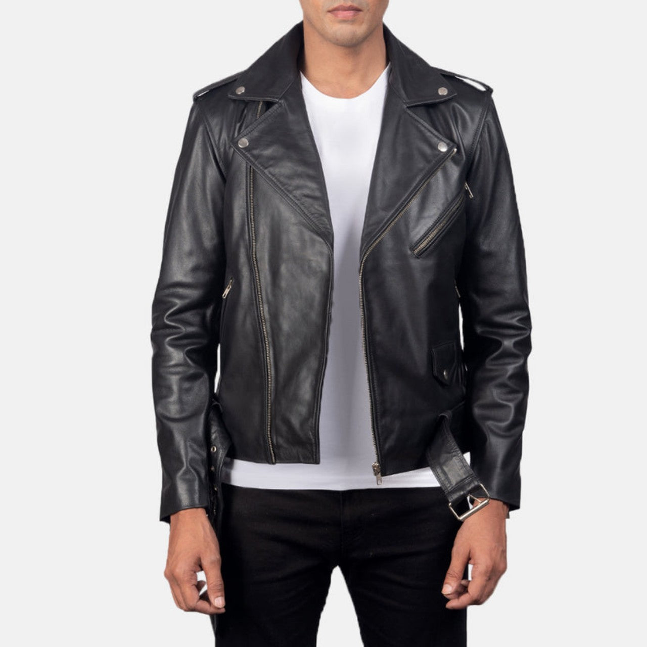Allaric Alley Leather Biker Jacket - XXL