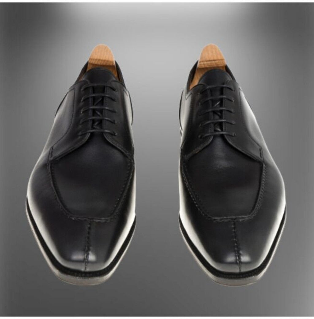 Handmade Black Leather Formal Dress Shoes, Business Office Shoes