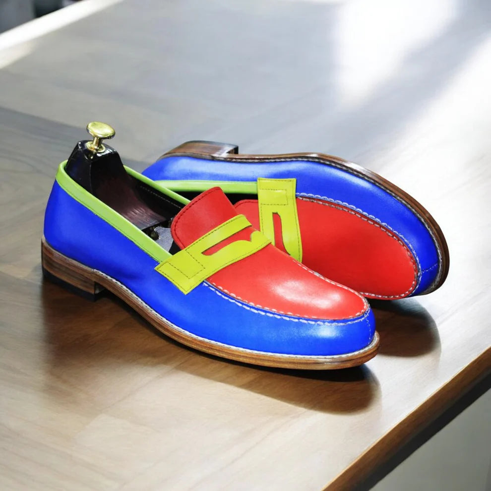 Handmade Genuine Cow-Hide Leather Penny Loafers For Men