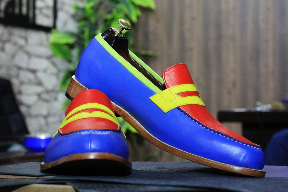 Handmade Genuine Cow-Hide Leather Penny Loafers For Men