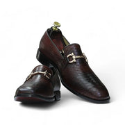 Handmade Python Slip On Loafers, Leather Loafer Shoes For Men's