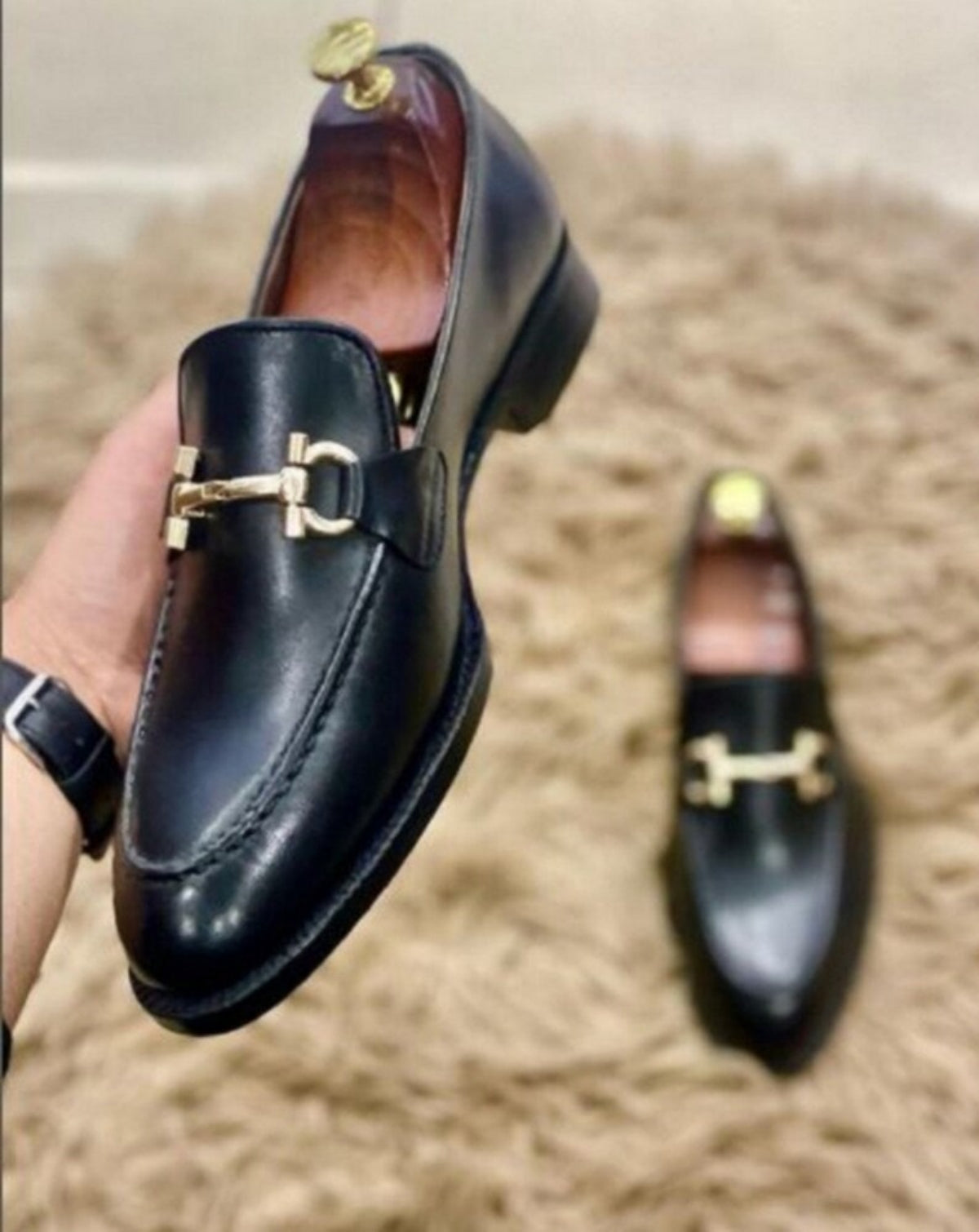 Handmade Men Black Leather Loafer Shoes Peas Shoes,Casual Loafer Shoes