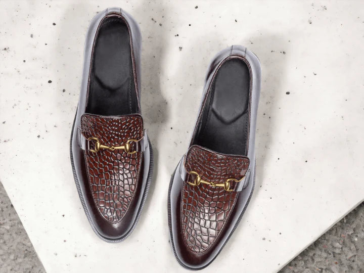 Handmade Alligator Print Loafers
