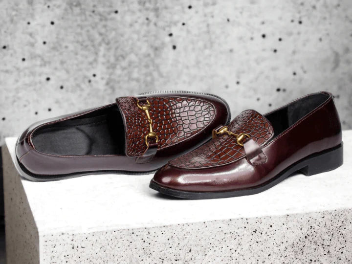 Handmade Alligator Print Loafers