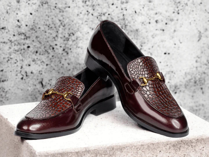 Handmade Alligator Print Loafers