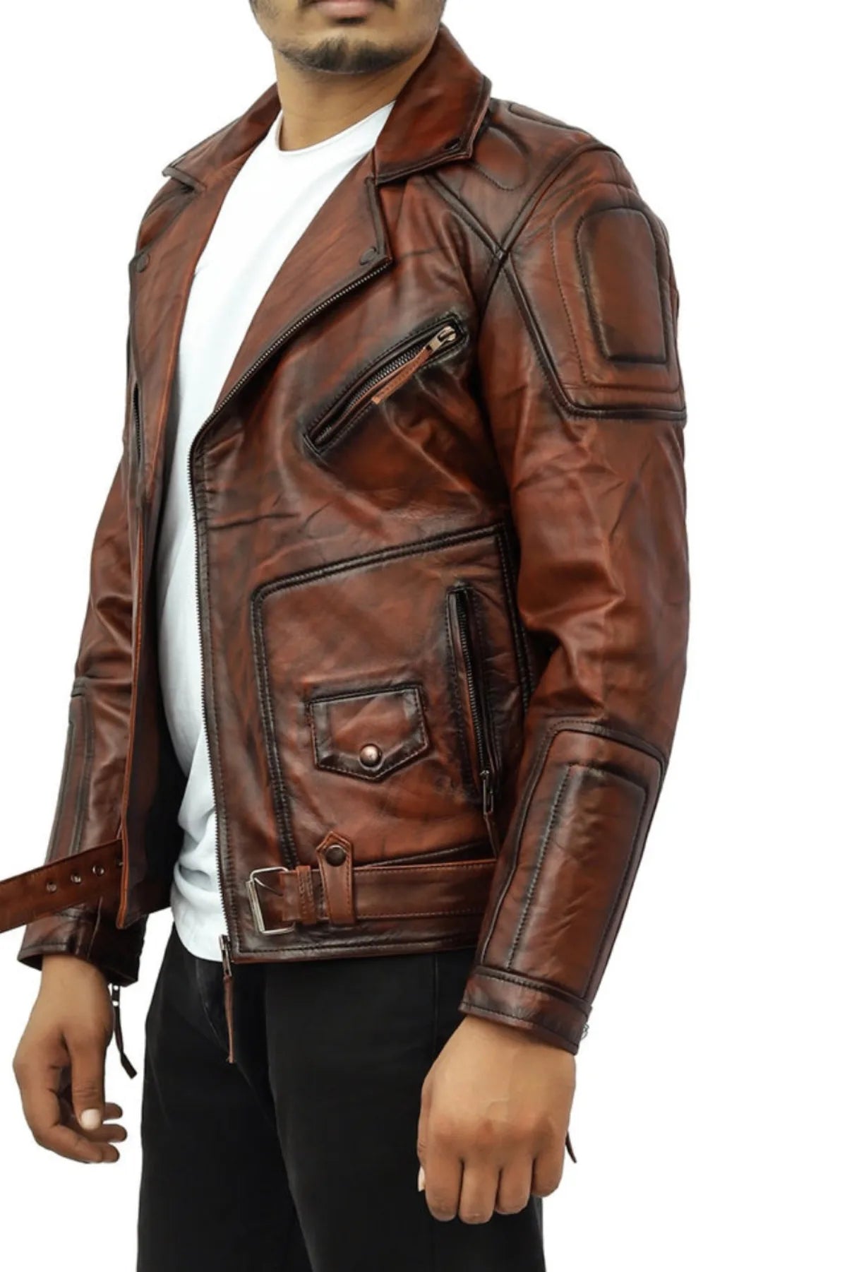Cuban Leather Biker Jacket